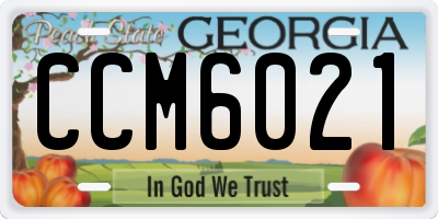 GA license plate CCM6021