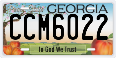 GA license plate CCM6022