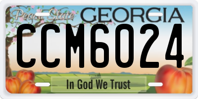 GA license plate CCM6024