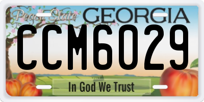 GA license plate CCM6029
