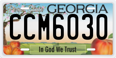 GA license plate CCM6030