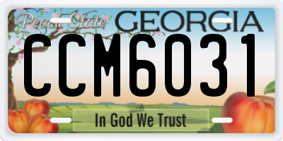 GA license plate CCM6031