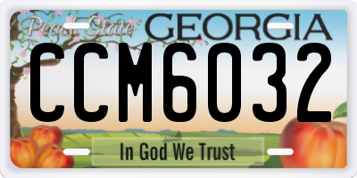 GA license plate CCM6032