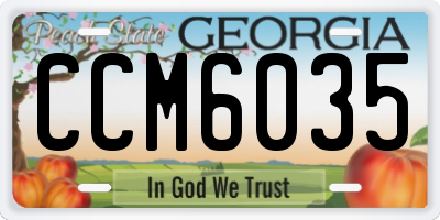GA license plate CCM6035