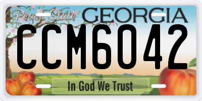 GA license plate CCM6042