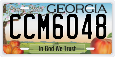 GA license plate CCM6048