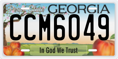GA license plate CCM6049