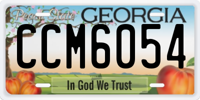 GA license plate CCM6054