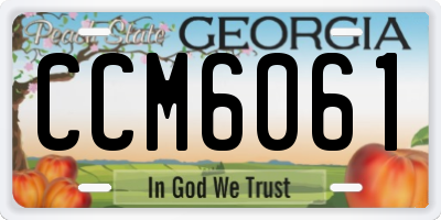 GA license plate CCM6061