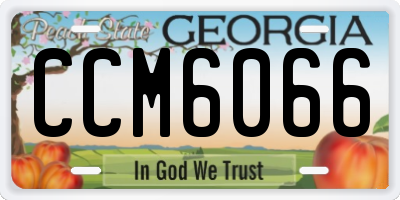 GA license plate CCM6066