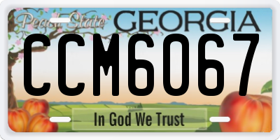 GA license plate CCM6067