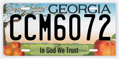 GA license plate CCM6072