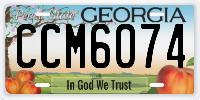 GA license plate CCM6074