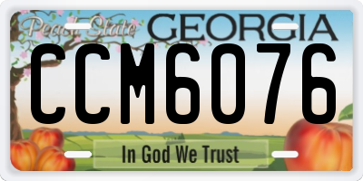 GA license plate CCM6076