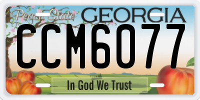 GA license plate CCM6077