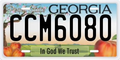GA license plate CCM6080
