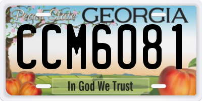 GA license plate CCM6081