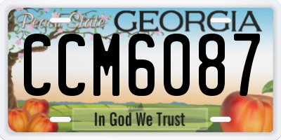 GA license plate CCM6087