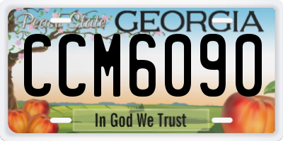 GA license plate CCM6090
