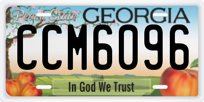 GA license plate CCM6096
