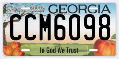 GA license plate CCM6098