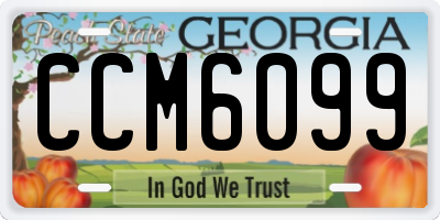 GA license plate CCM6099