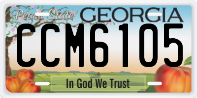 GA license plate CCM6105
