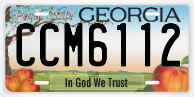 GA license plate CCM6112