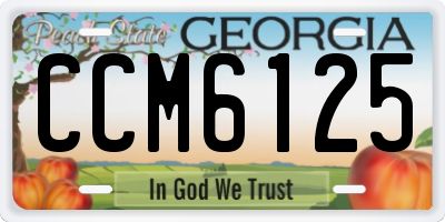 GA license plate CCM6125