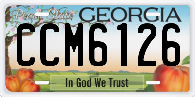 GA license plate CCM6126