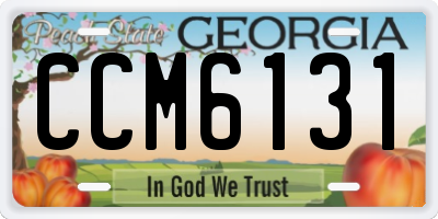 GA license plate CCM6131