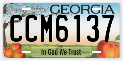 GA license plate CCM6137
