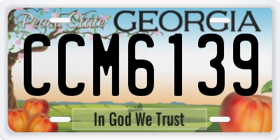 GA license plate CCM6139