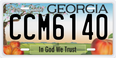 GA license plate CCM6140