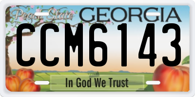 GA license plate CCM6143