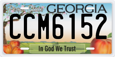 GA license plate CCM6152
