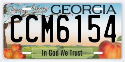 GA license plate CCM6154