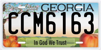 GA license plate CCM6163