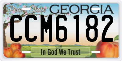 GA license plate CCM6182