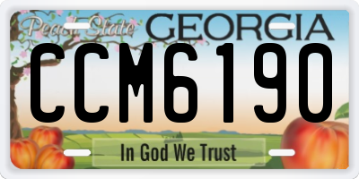 GA license plate CCM6190