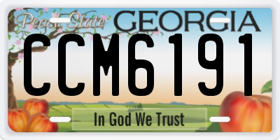 GA license plate CCM6191