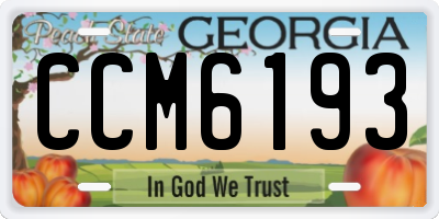 GA license plate CCM6193