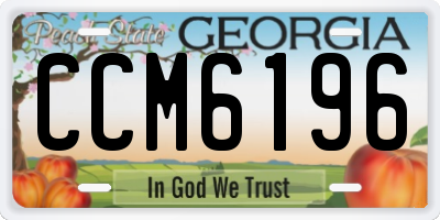 GA license plate CCM6196