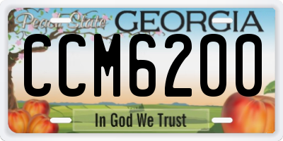 GA license plate CCM6200