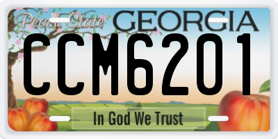 GA license plate CCM6201