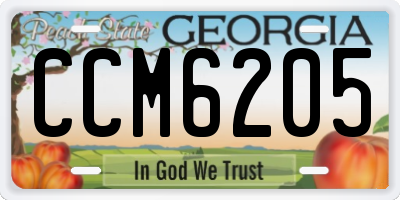 GA license plate CCM6205