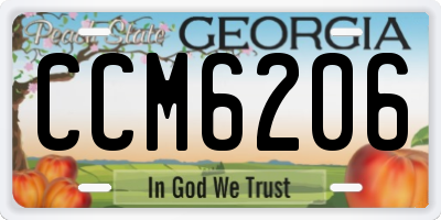 GA license plate CCM6206