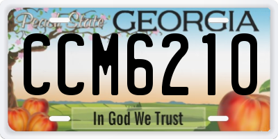 GA license plate CCM6210