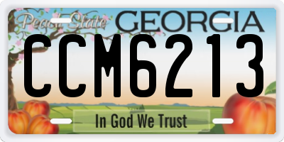 GA license plate CCM6213