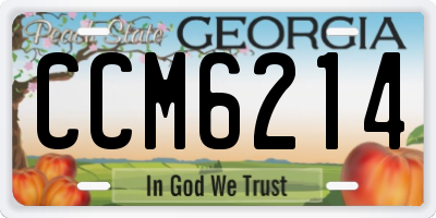 GA license plate CCM6214